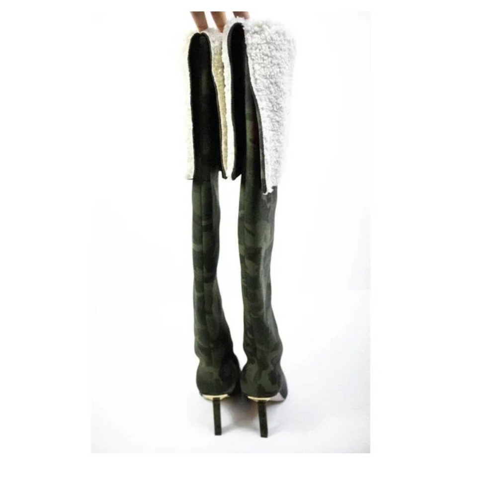 Good American Over Knee Boot Camo Neoprene w Sherpa Sz 7.5 NIB RV$349 Kardashian - Picture 4 of 7
